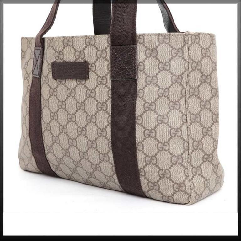 Gucci Gg Monogram Supreme Shopper Tote 230604 Brown Coated Canvas Shoulder Bag For Sale 3