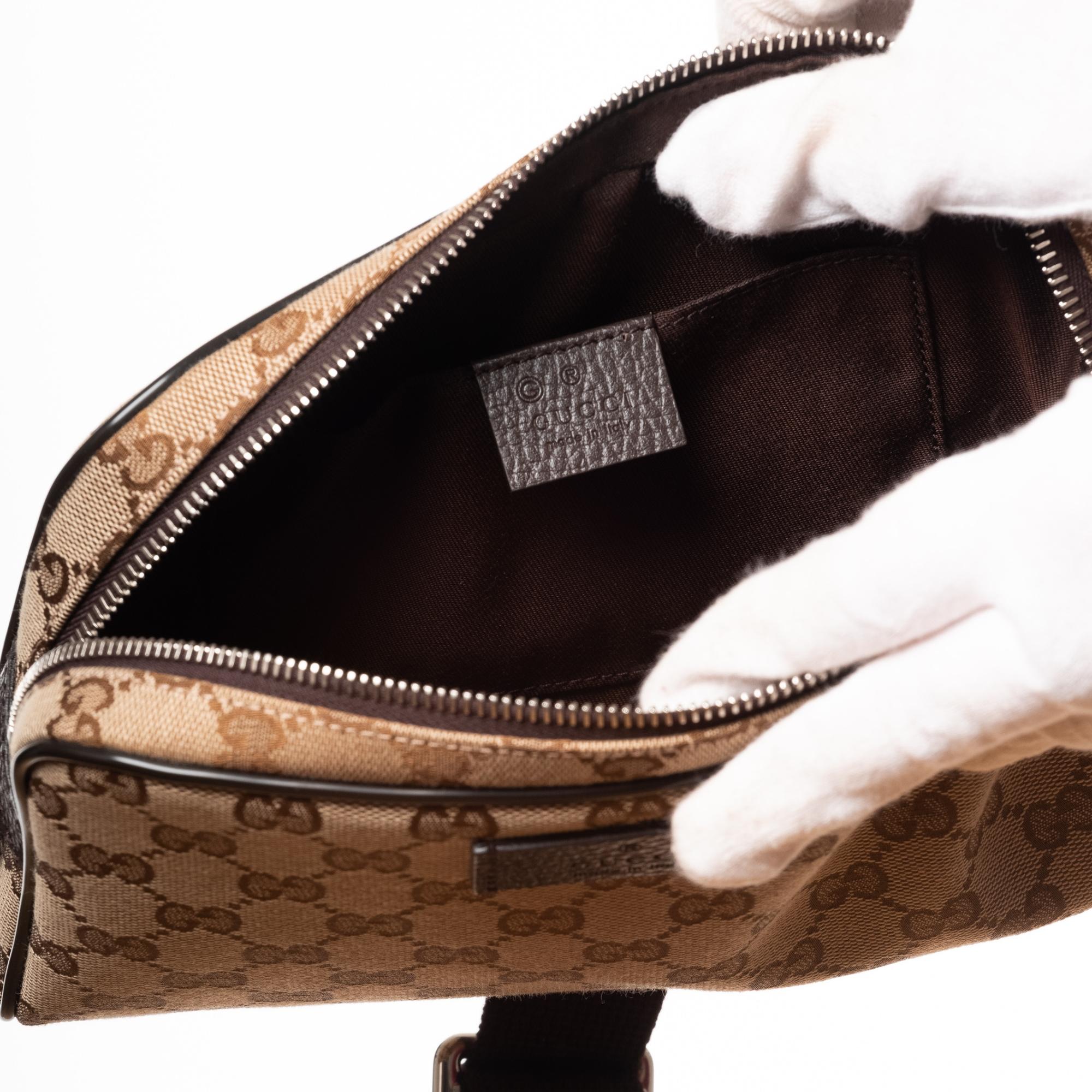Beige Gucci GG Monogram Travel Pouch Belt Bag (449174) For Sale