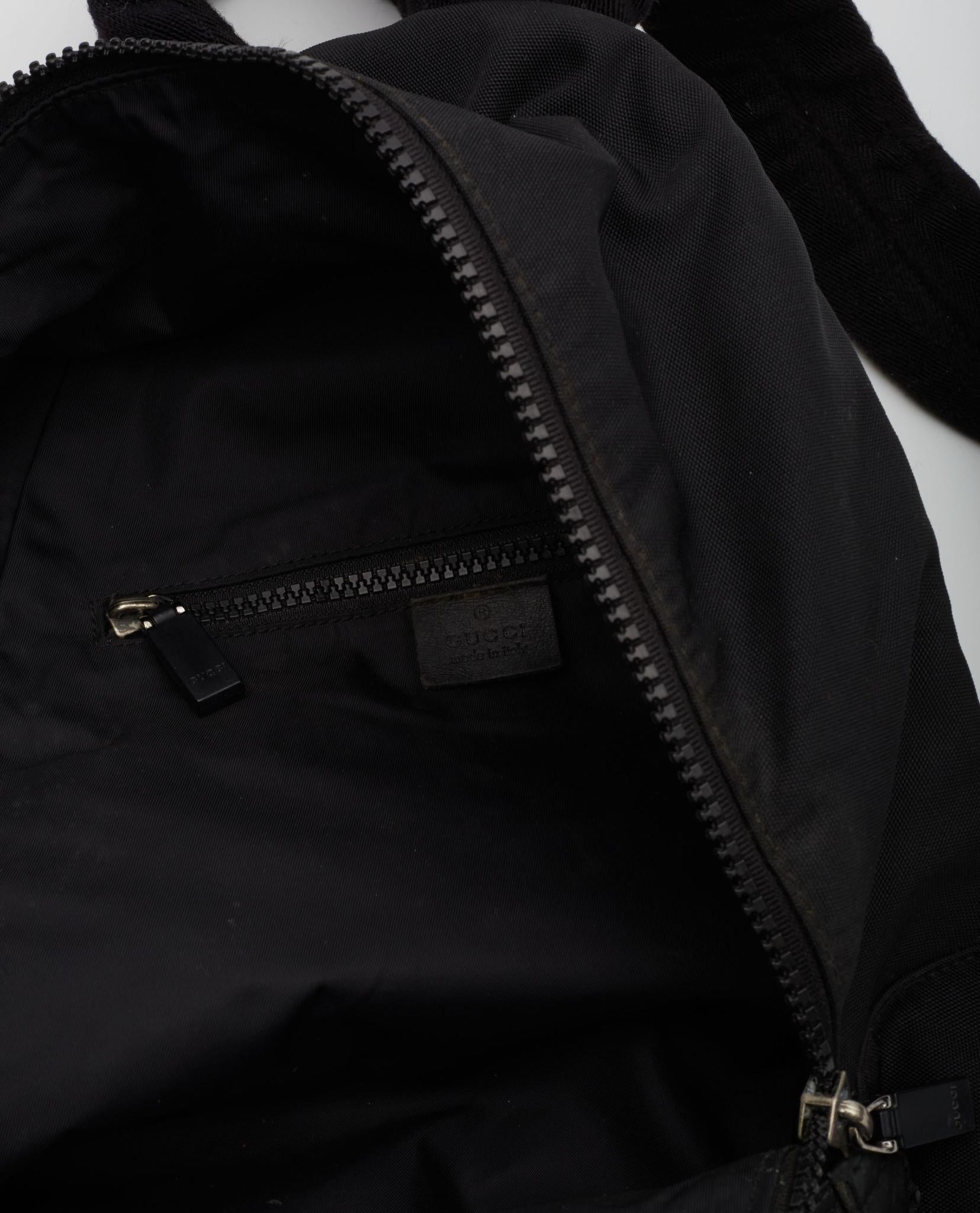 Gucci GG Monogram Web Classic Backpack Black For Sale 6