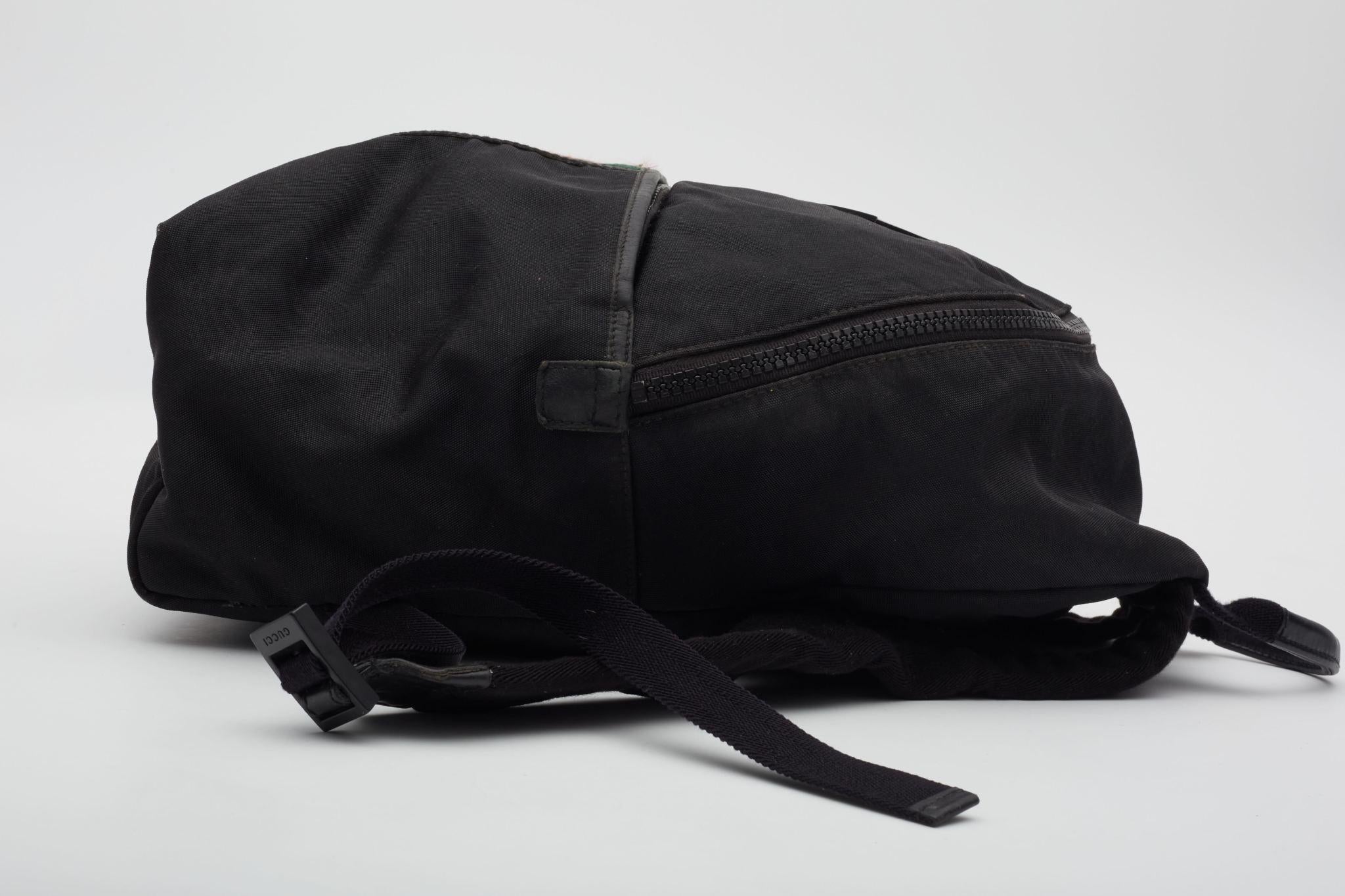 Gucci GG Monogram Web Classic Backpack Black For Sale 2