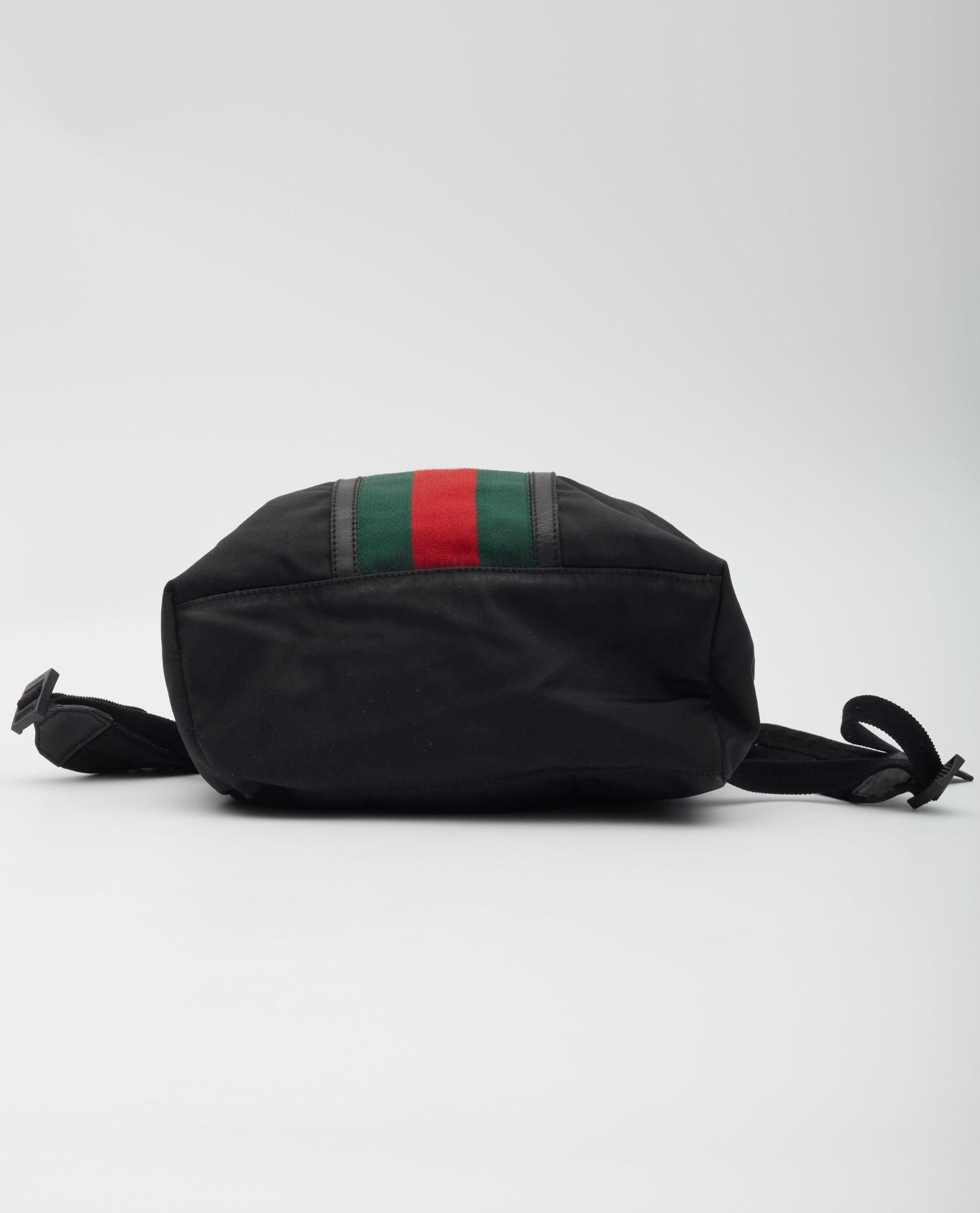 Gucci GG Monogram Web Classic Backpack Black For Sale 3