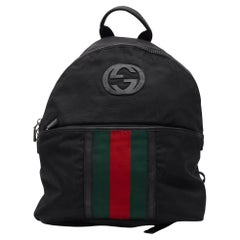 Gucci GG Monogram Web Classic Backpack Black