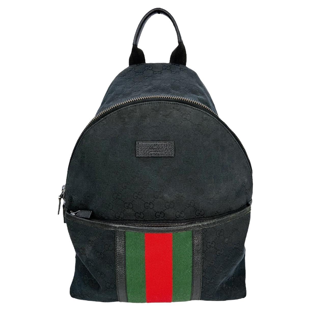 Gucci GG Monogram Web Medium Classic Backpack For Sale