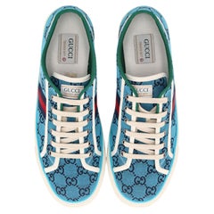 Gucci 
GG
 Monogram Web Stripe 1977 Tennis Canvas Sneakers