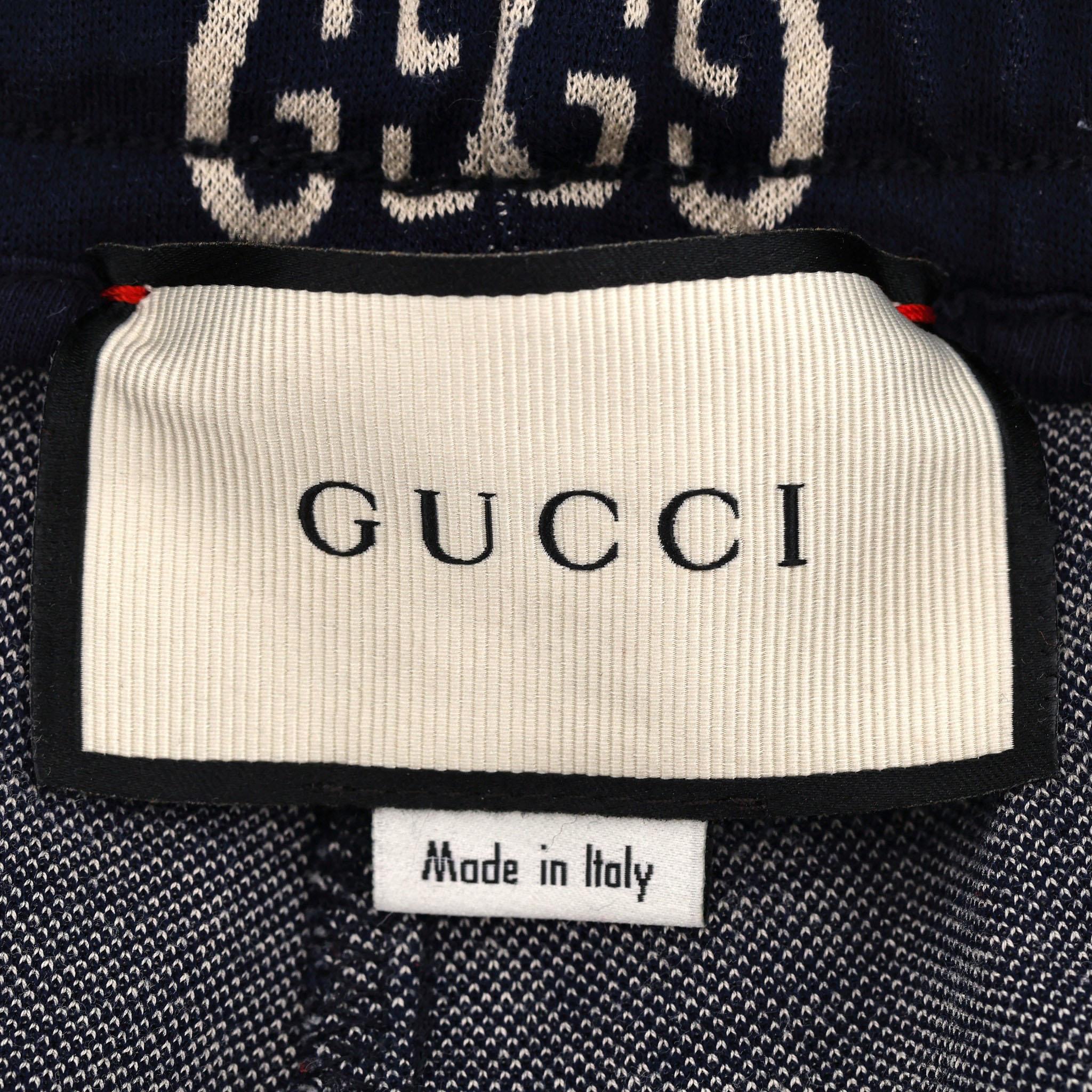 Gucci GG Monogram Web Stripe Jersey Cotton Track Bottoms 1