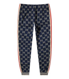 Gucci GG Monogram Web Stripe Jersey Cotton Track Bottoms
