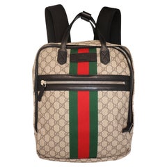 Gucci GG Monogram Web Supreme Sherry Line Canvas Large Backpack, 2018.