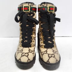 Gucci GG Monogram Wool Ankle Boots