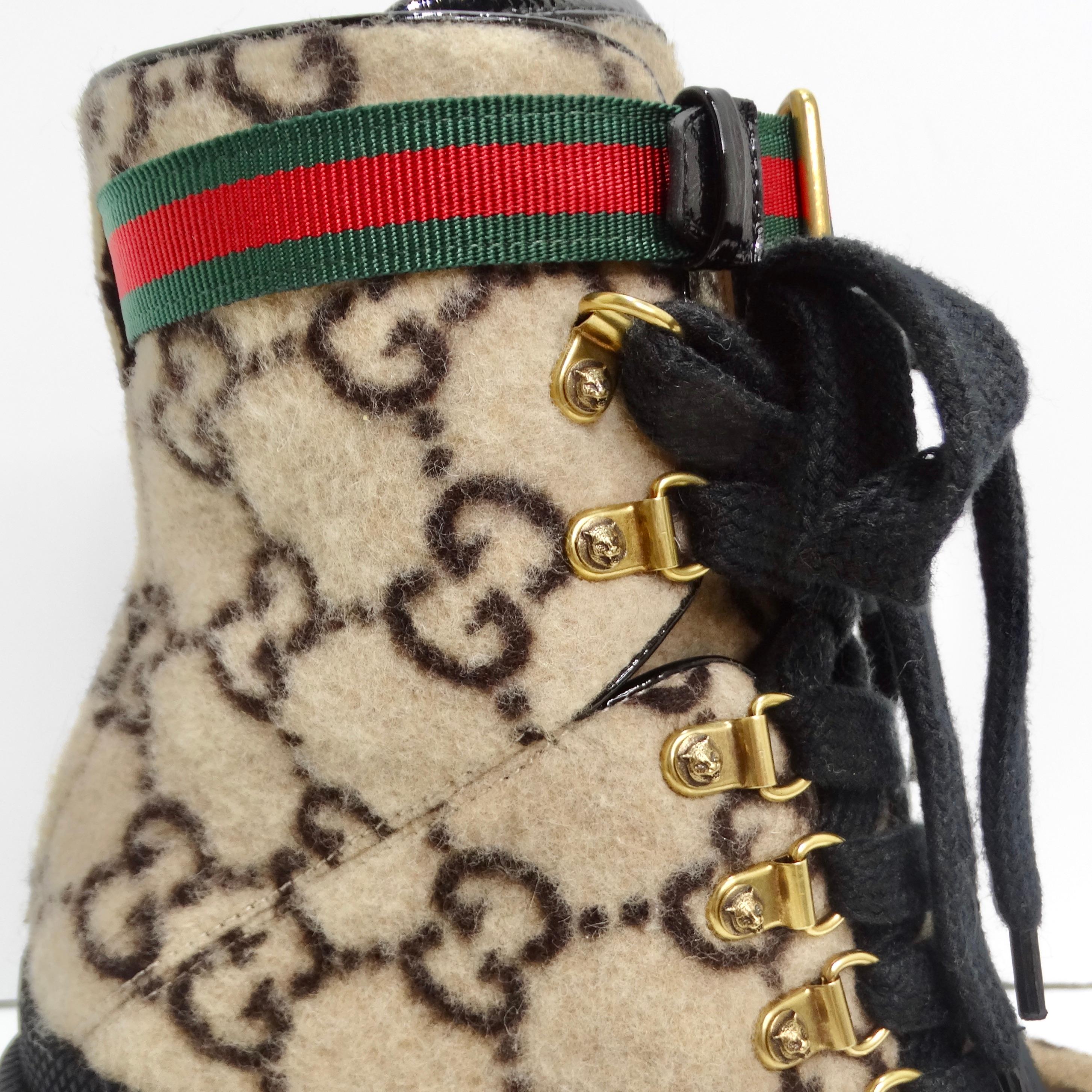Gucci GG Monogram Wool Ankle Boots For Sale 1