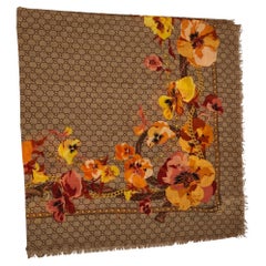 Gucci GG Monogram Yellow Flowers Fall Scarf or Shawl (508797)