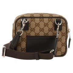 Gucci GG Motif Technical Fabric Shoulder Bag — Beige