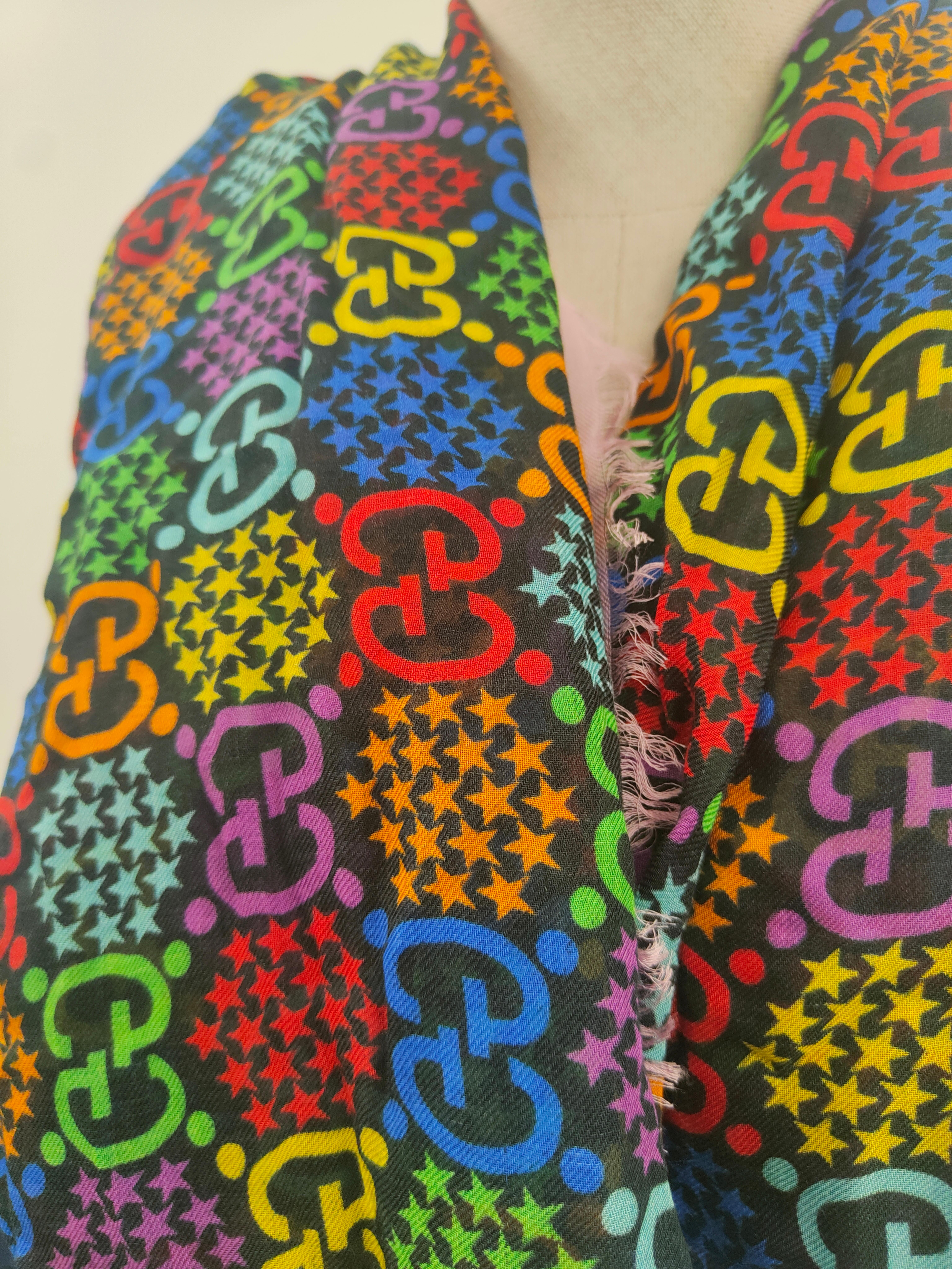 Gucci GG multicoloured scarf NWOT For Sale 8