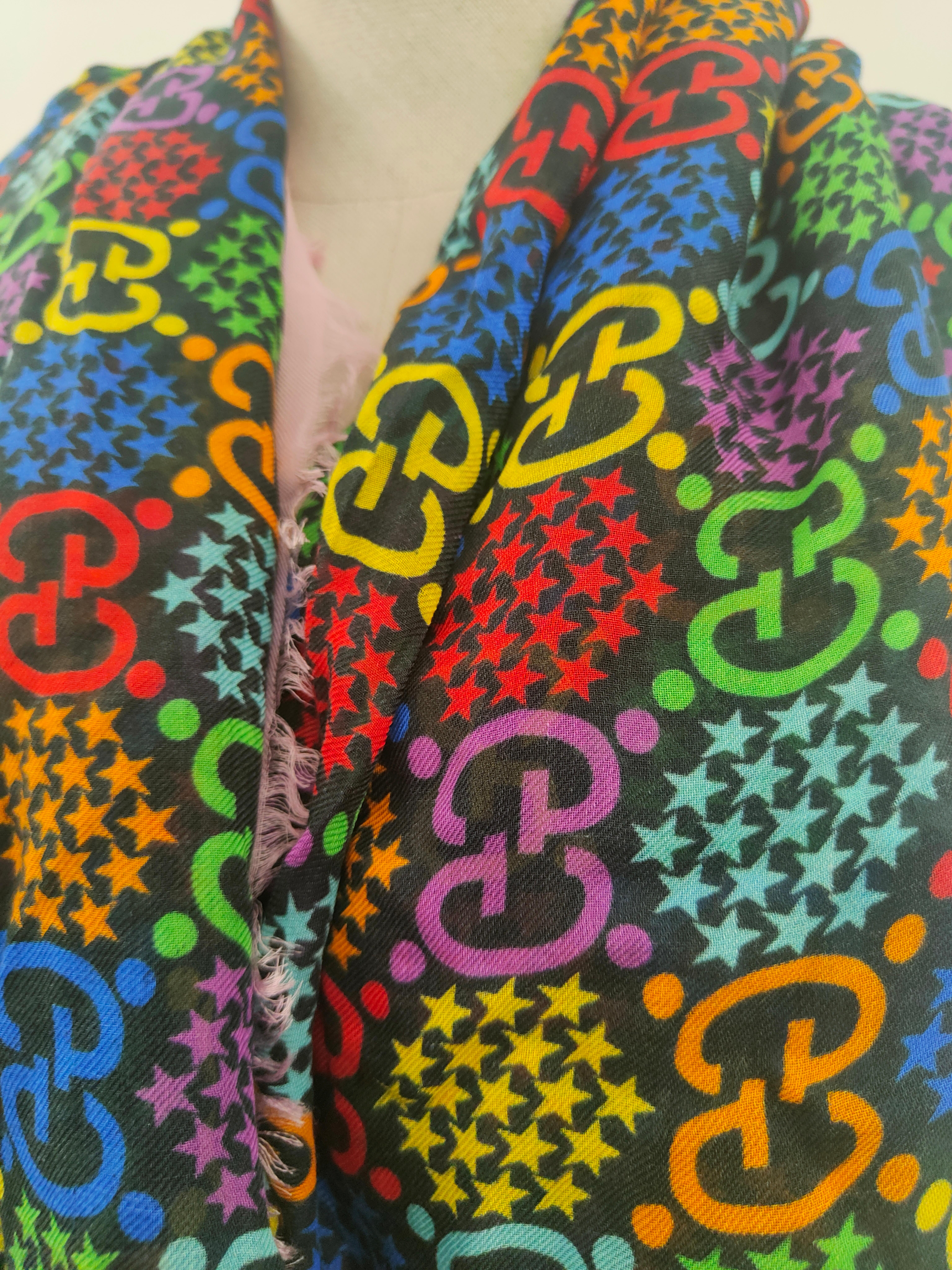 Mehrfarbiger Schal von Gucci GG NWOT im Angebot 9