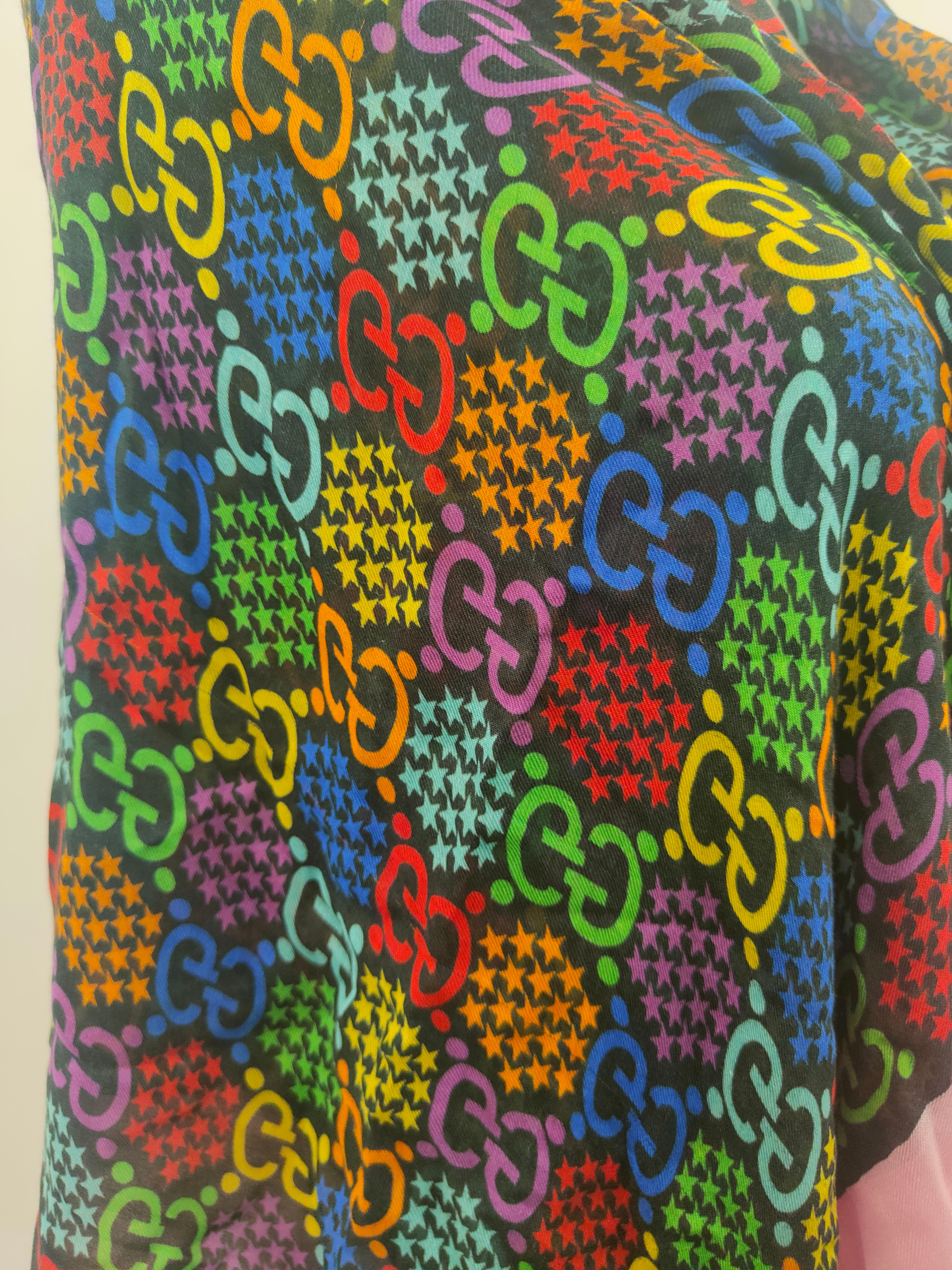 Gucci GG multicoloured scarf NWOT For Sale 4