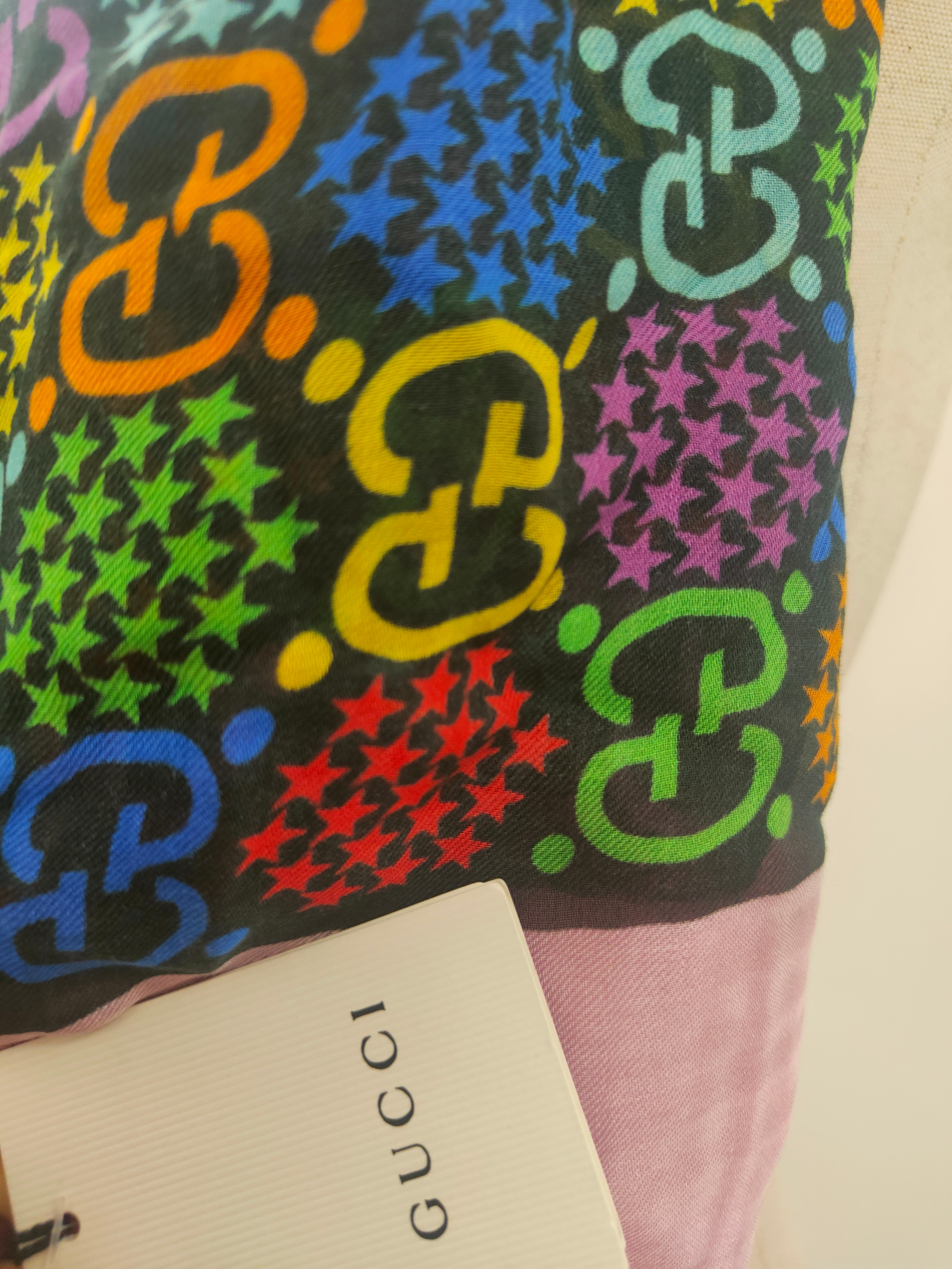 Gucci GG multicoloured scarf NWOT For Sale 6