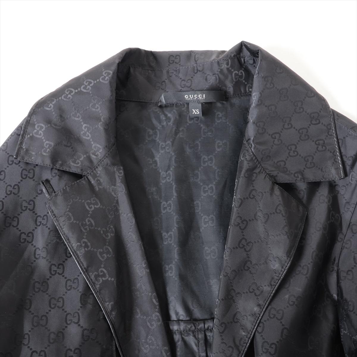 Women's Gucci GG Nylon Belted Wrap Coat Black For Sale