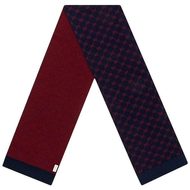 GUCCI GG Pattern Men's Alpaca Scarf 536662 For Sale at 1stDibs