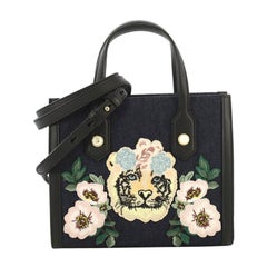 Gucci GG Pearly Tote Embroidered Denim Small