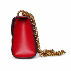 Gucci, GG printed padlock bag in red leather
