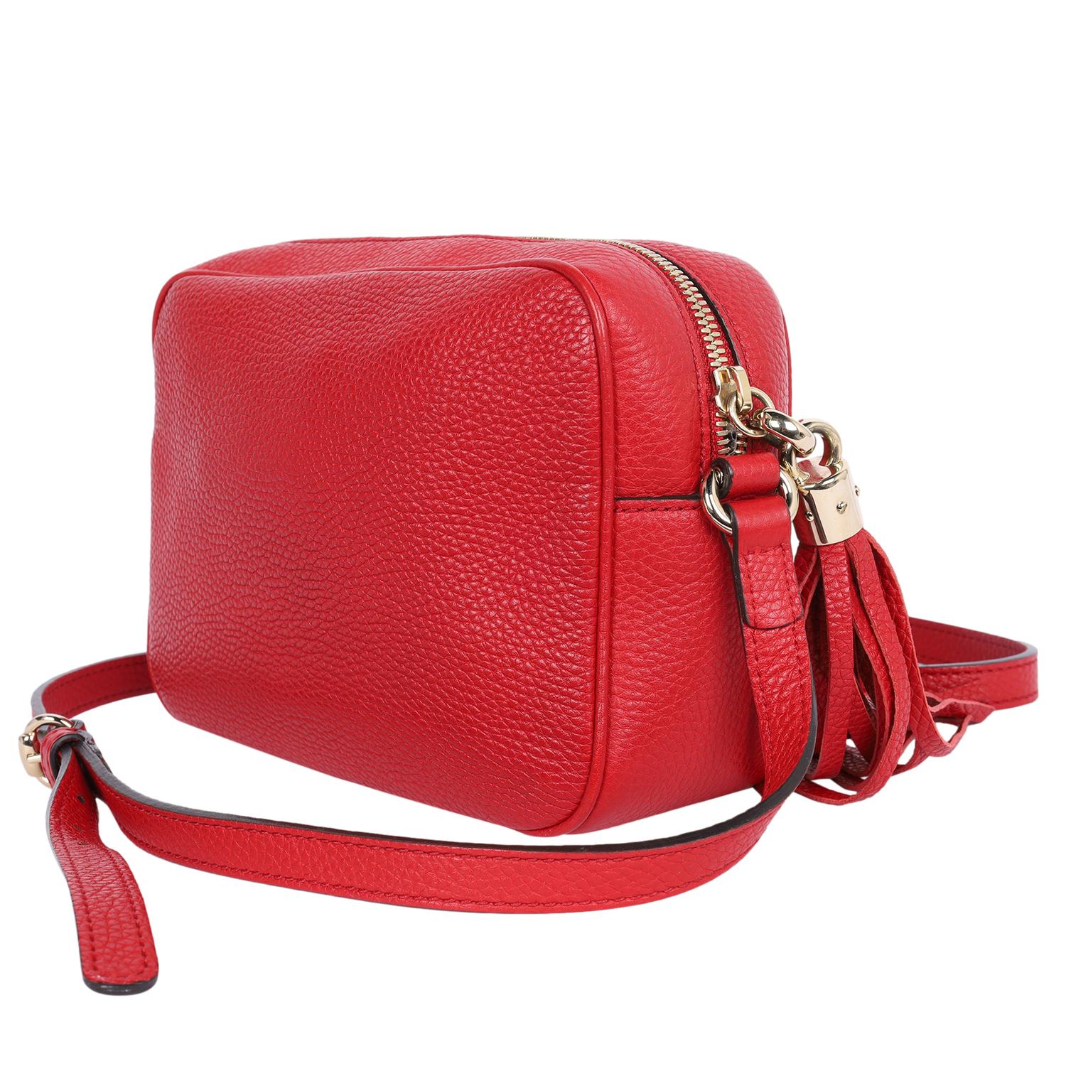 Gucci GG Red Soho Disco Leather Cross Body Bag For Sale 6