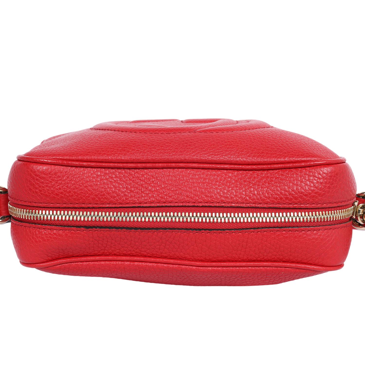 Gucci GG Red Soho Disco Leather Cross Body Bag For Sale 7