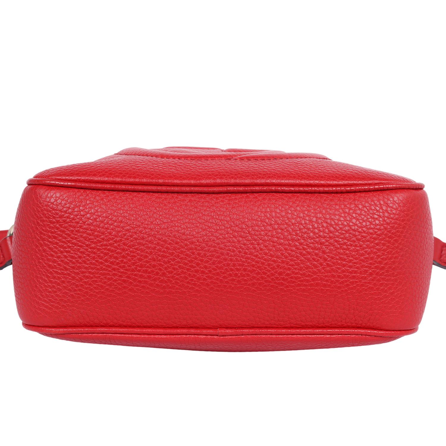 Gucci GG Red Soho Disco Leather Cross Body Bag For Sale 8