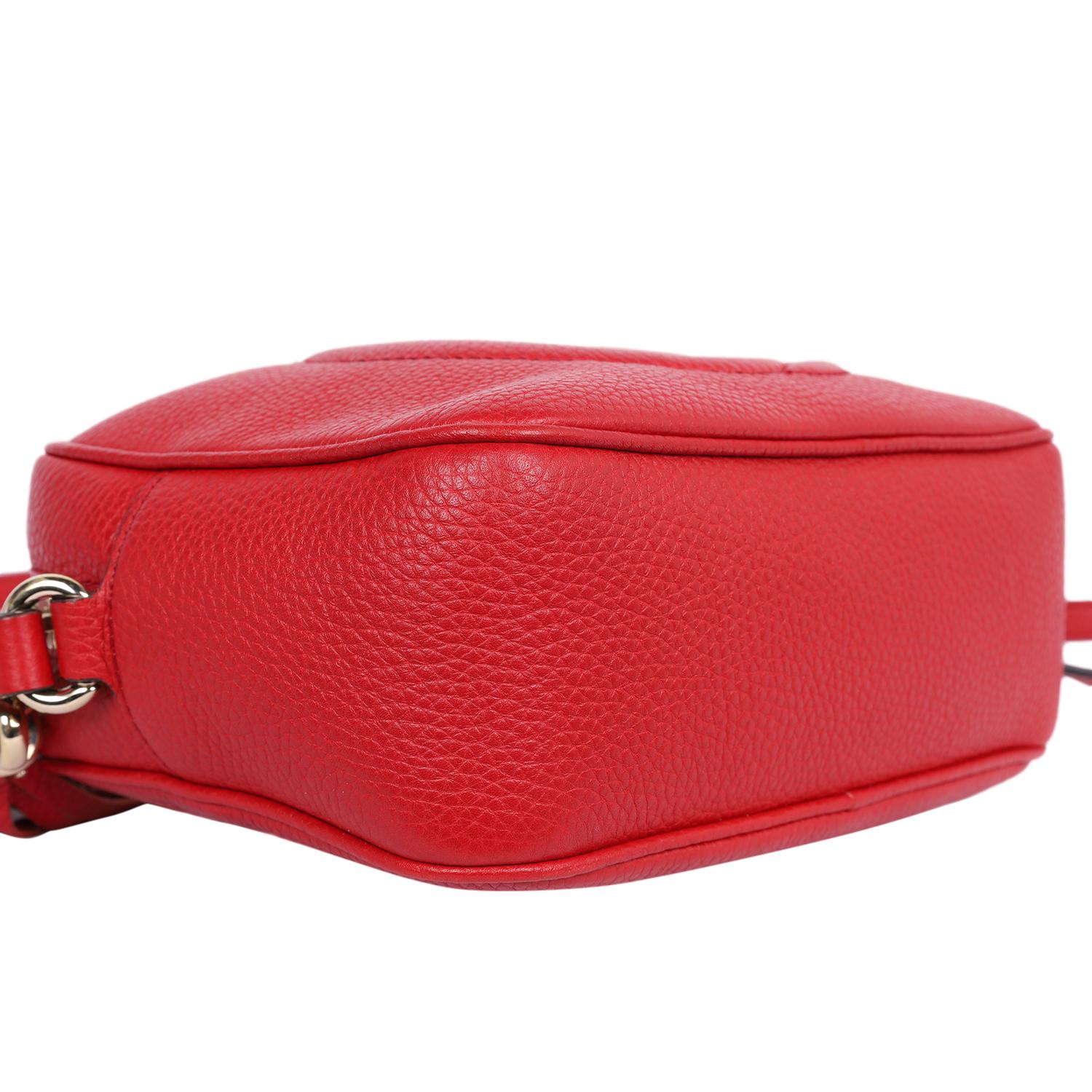 Gucci GG Red Soho Disco Leather Cross Body Bag For Sale 9