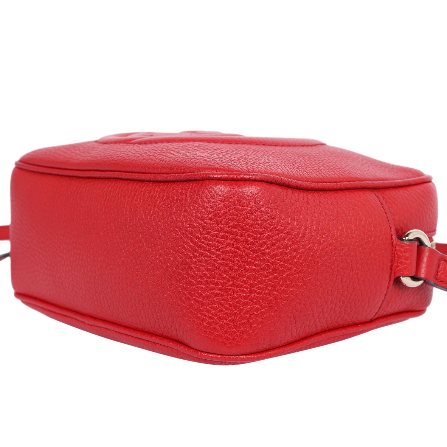 Gucci GG Red Soho Disco Leather Cross Body Bag For Sale 10