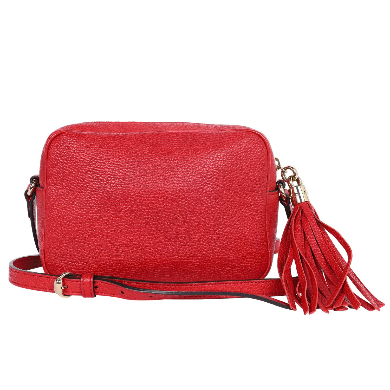 Gucci GG Red Soho Disco Leather Cross Body Bag For Sale 4