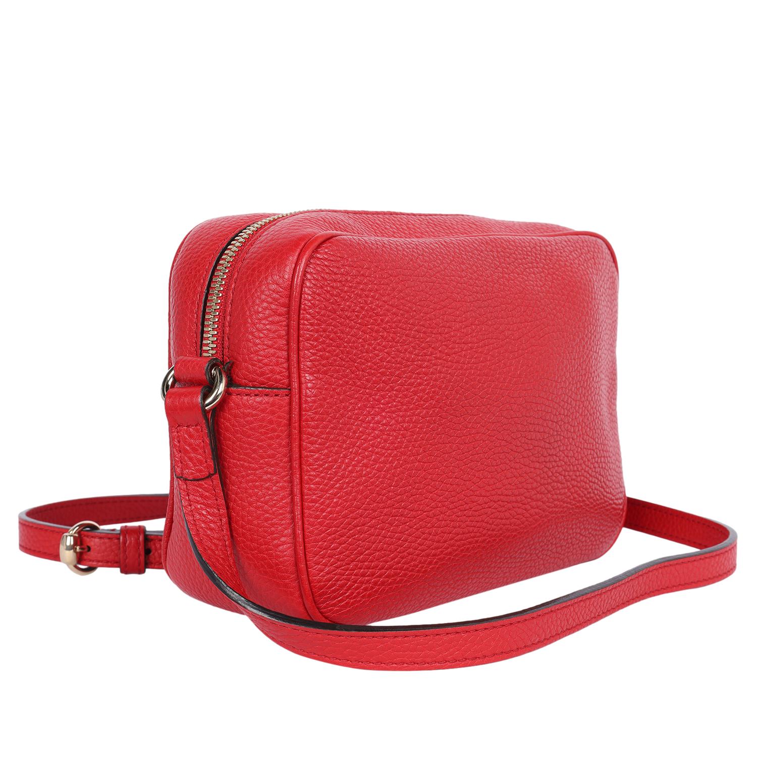 Gucci GG Red Soho Disco Leather Cross Body Bag For Sale 5
