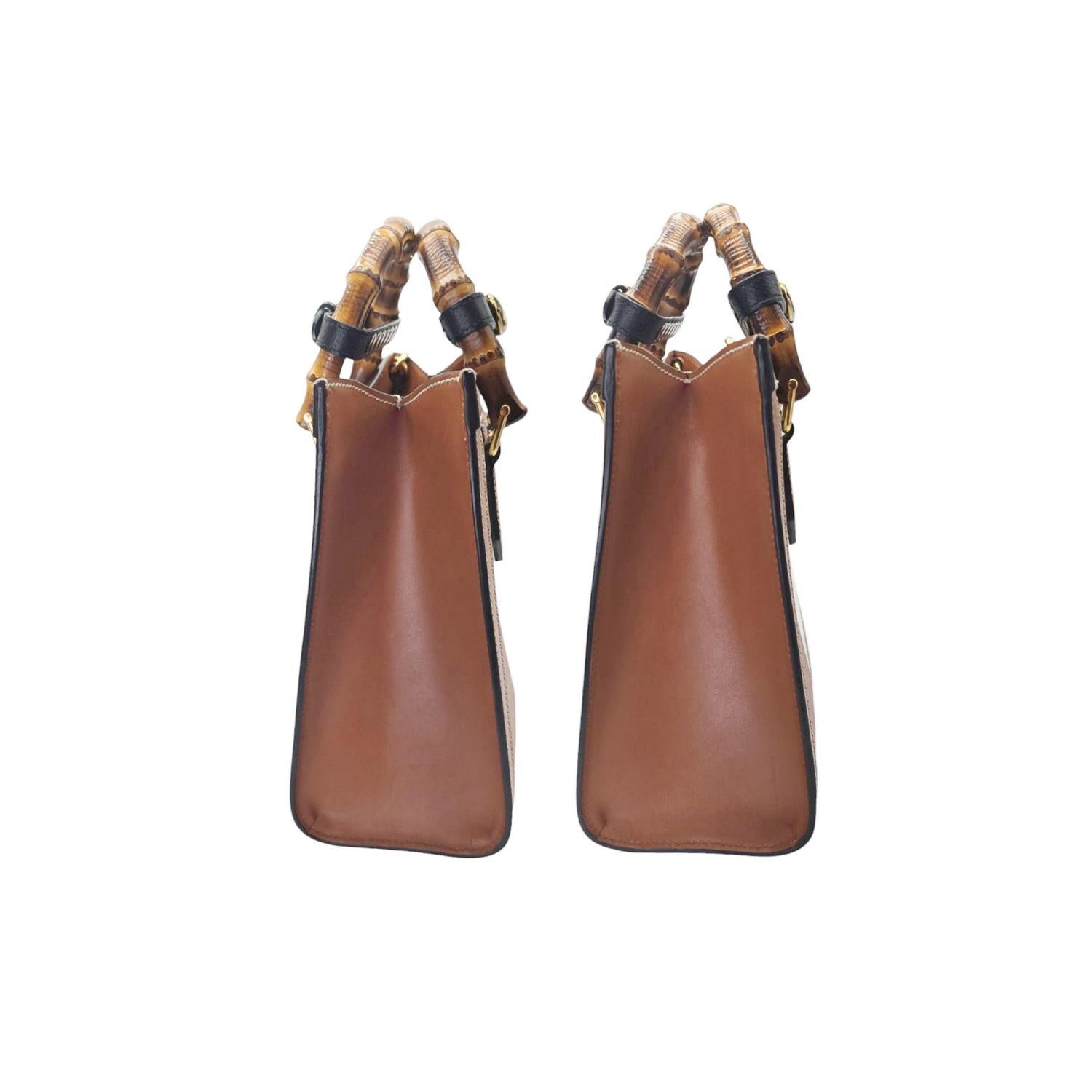Brown Gucci GG Rhombus Small Diana Top Handle Tote Bag NM For Sale