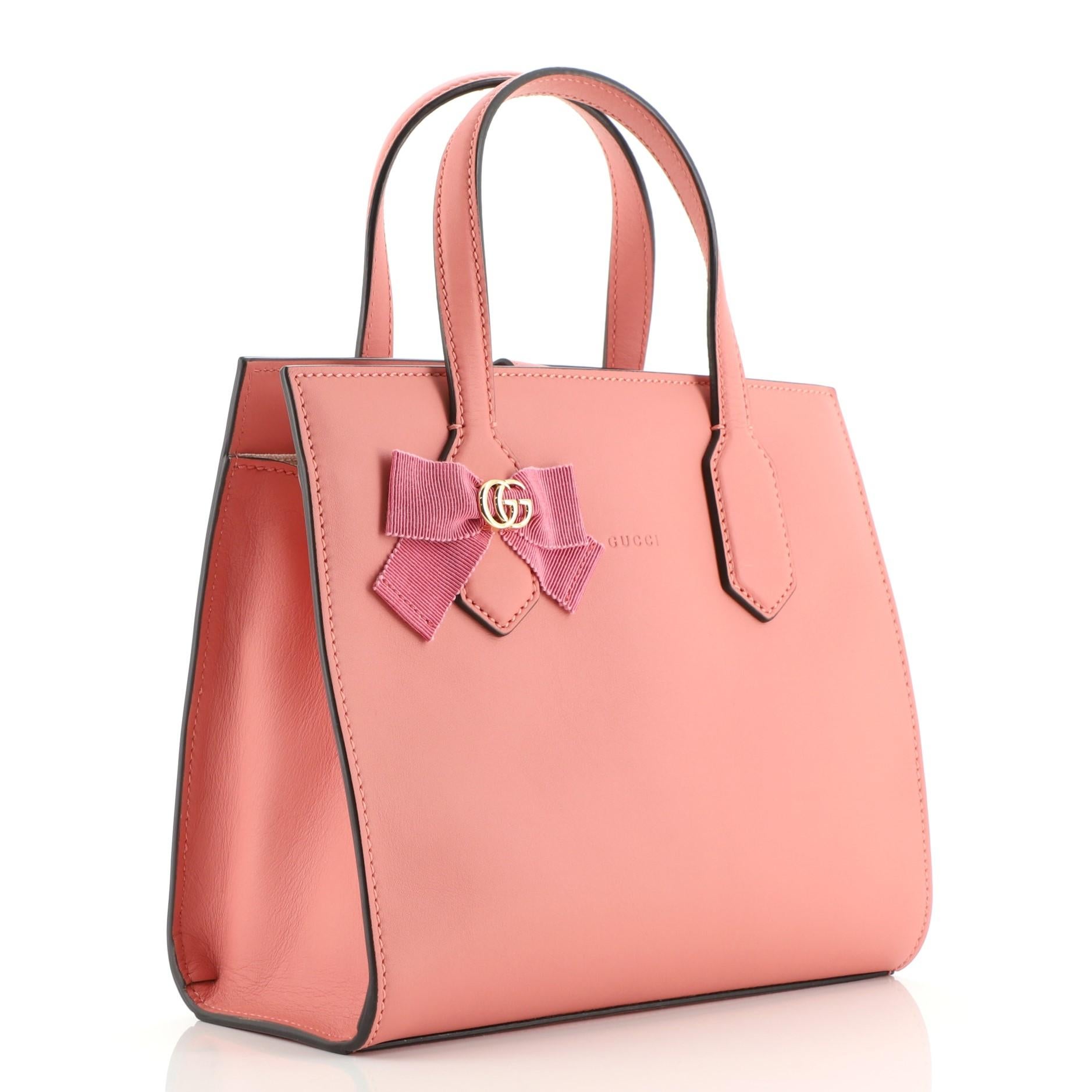 Gucci GG Ribbon Tote Leder klein (Pink)
