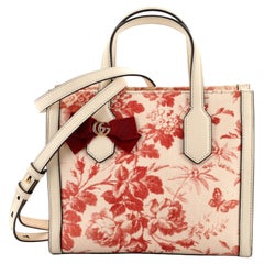 Gucci GG Ribbon Tote Printed Linen Small