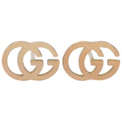 Gucci GG Running 18 Karat Rose Gold Stud Earrings