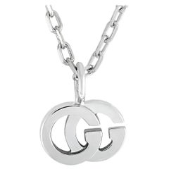 Gucci GG Running 18 Karat White Gold and Diamond Necklace