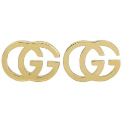 Gucci GG Running 18 Karat Yellow Gold GG Tissue Stud Earrings