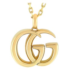 Gucci GG Running 18 Karat Yellow Gold Large Pendant Necklace