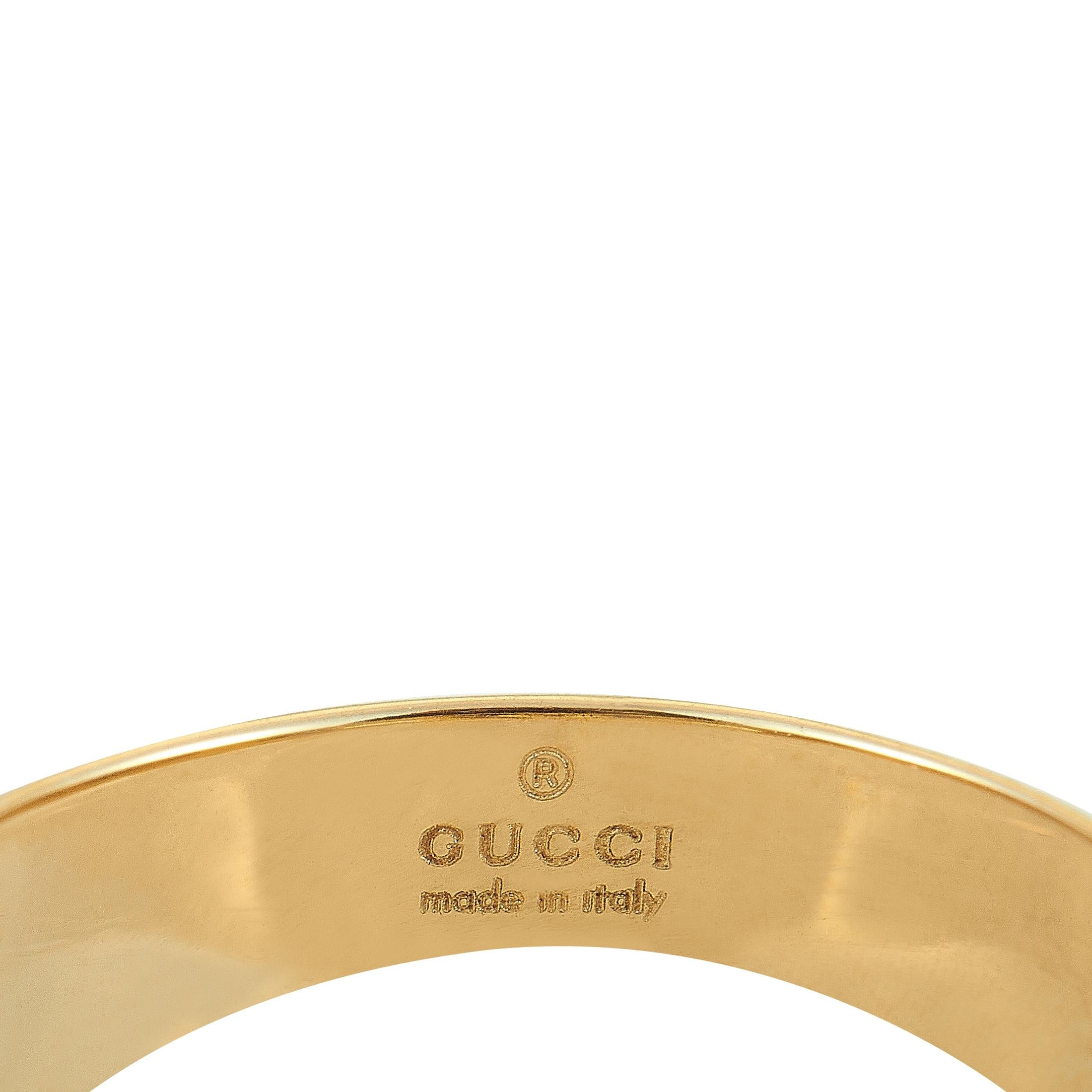 Gucci GG Running 18 Karat Yellow Gold Ring In New Condition In Southampton, PA