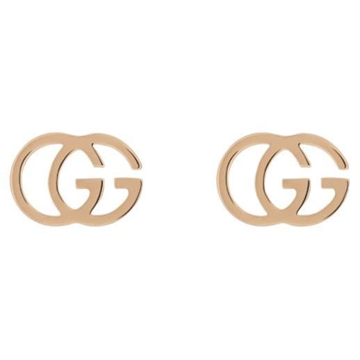 Gucci GG Running 18 Carat Rose Gold Stud Earrings YBD702801001 For Sale