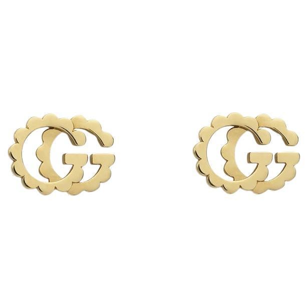 Gucci GG Running 18 Carat Yellow Gold Stud Earrings Ybd481677001 For Sale
