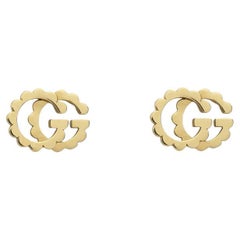 Used Gucci GG Running 18 Carat Yellow Gold Stud Earrings Ybd481677001