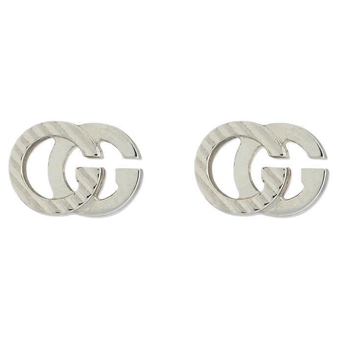 Gucci GG Running 18k White Gold Earrings, YBD652219002