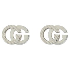 Used Gucci GG Running 18k White Gold Earrings, YBD652219002
