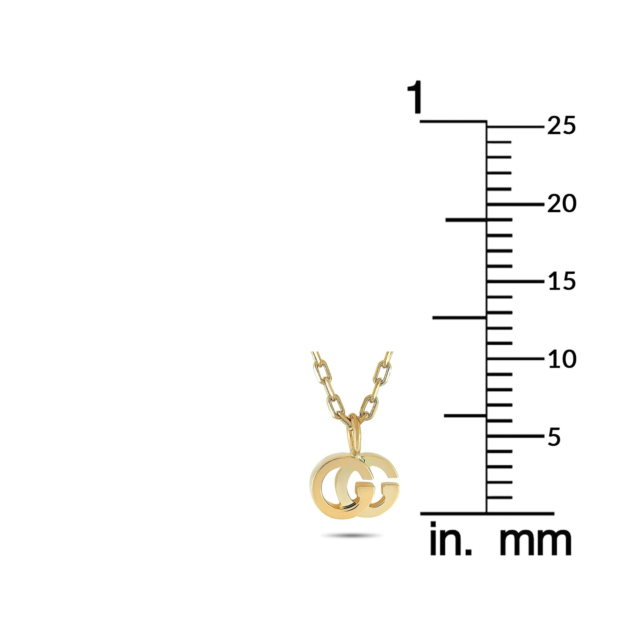Women's Gucci GG Running 18K Yellow Gold and Paraiba Topaz Necklace