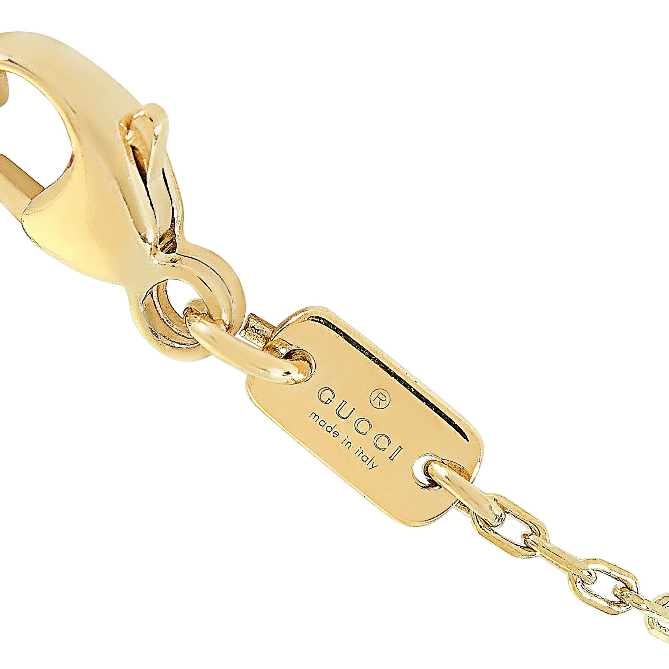 Gucci GG Running 18K Yellow Gold and Paraiba Topaz Necklace 1