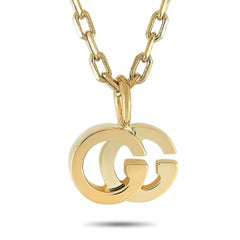 Gucci GG Running 18K Yellow Gold and Paraiba Topaz Necklace