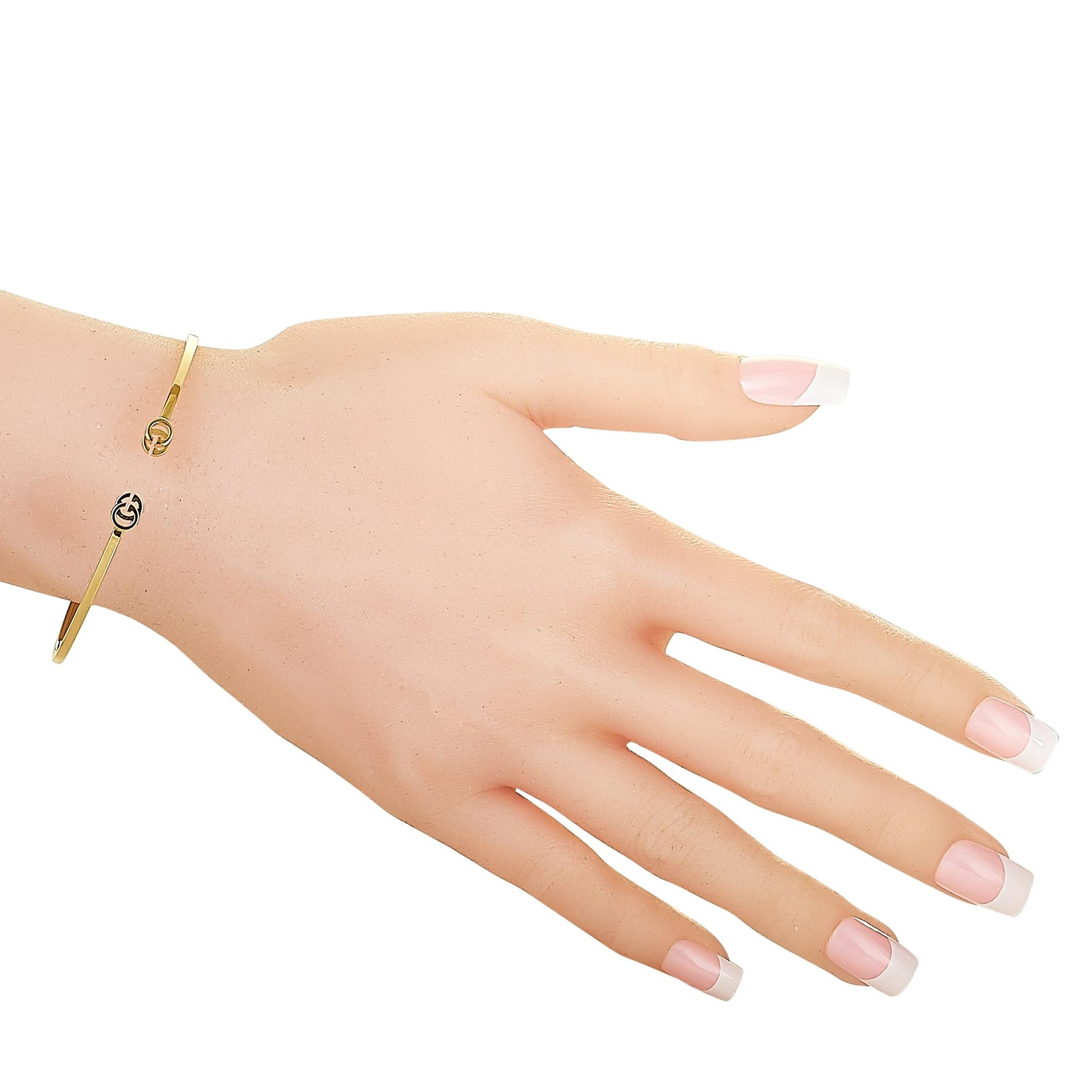 The Gucci “GG Running” bracelet is crafted from 18K yellow gold and weighs 4 grams, measuring 7.50” in length.
 
 The bracelet is offered in brand new condition and includes the manufacturer’s box and papers.