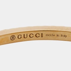 Gucci GG Running 18k Yellow Gold Charm Ring Size 56