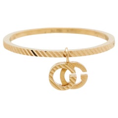 Used Gucci GG Running 18k Yellow Gold Charm Ring Size 56