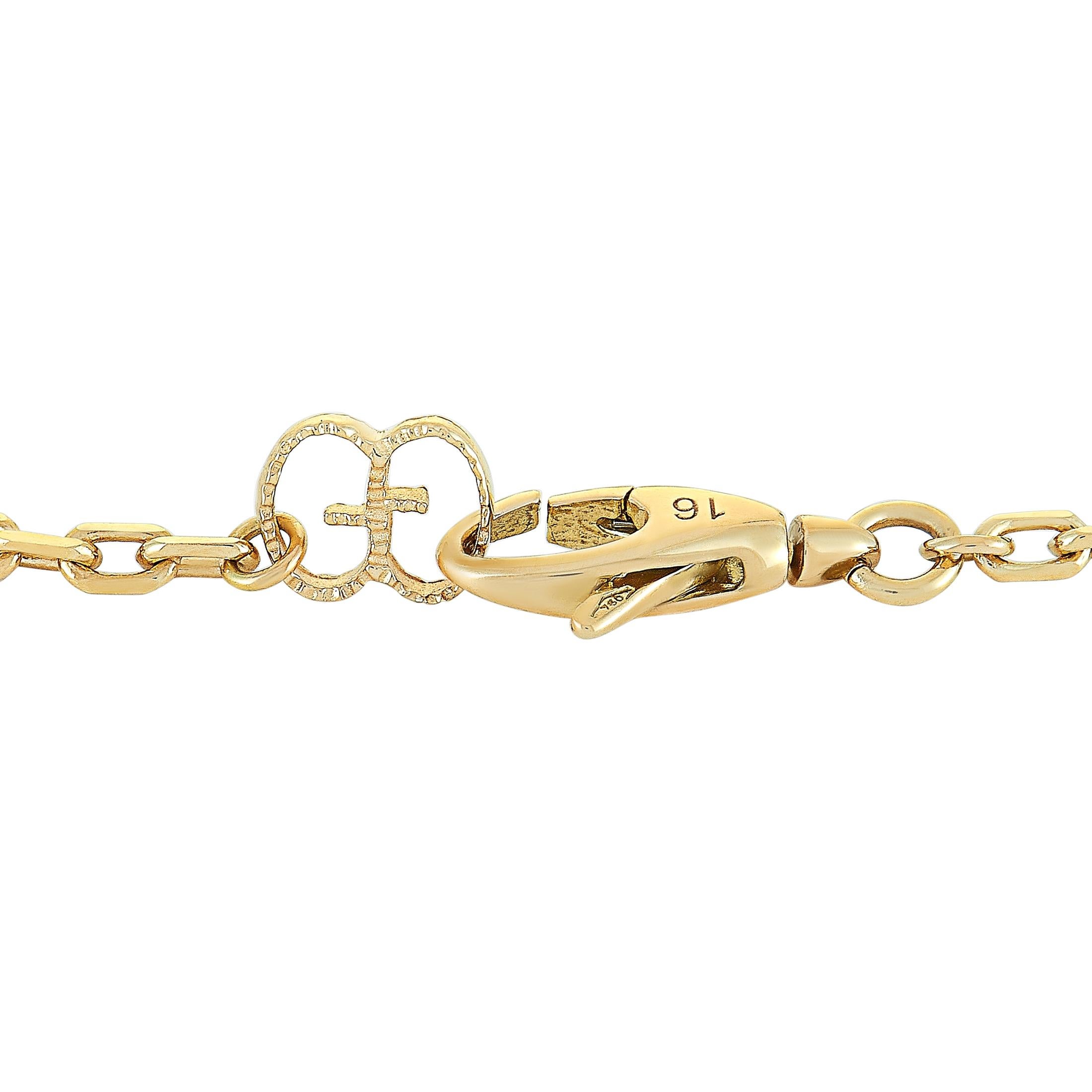 Women's Gucci GG Running 18 Karat Yellow Gold Double G Charm Bracelet